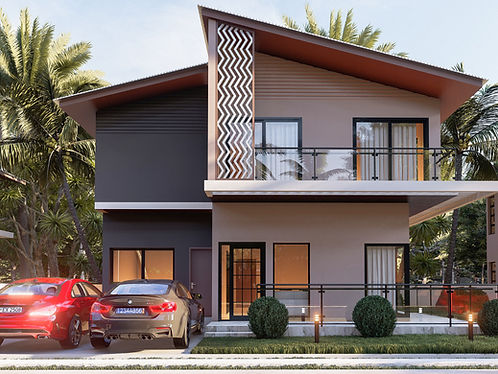 Villa duplex JIBNEA au crépuscule à Toumodi